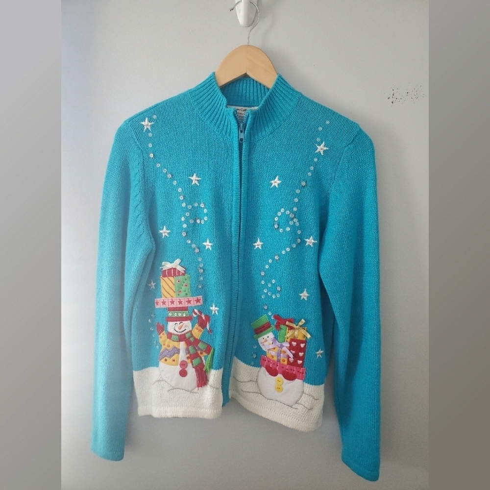 Vintage Heirloom Collectibles Snowman Cardigan - Picture 4 of 9